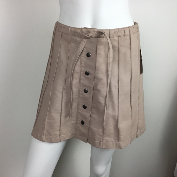 Free People Dresses & Skirts - Free People Vegan Leather Skirt Sz 6 NEW
